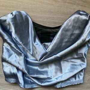 Medium Windsor blue corset crop top